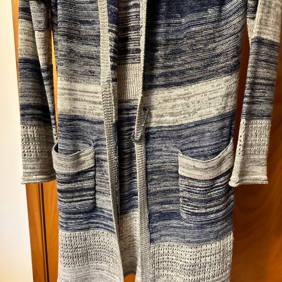 Aventura Cardigan sweater. Blue & grey - Picture 3 of 6